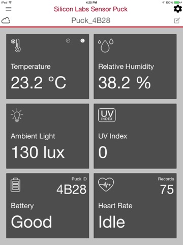 Screenshot #4 pour Silicon Labs SensorPuck Cloud