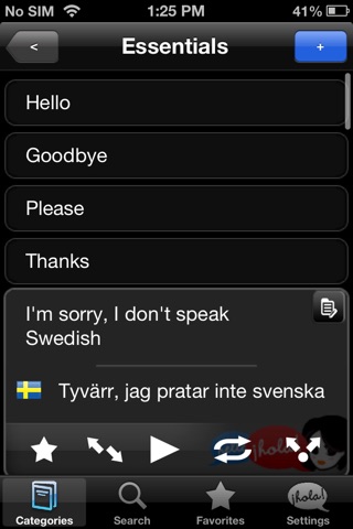 Lingopal Swedish LITE - talking phrasebook screenshot 2