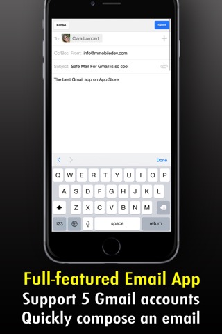 Safe Mail for Gmail Free : secure and easy email mobile app with Touch ID to access multiple Gmail and Google Apps inbox accountsのおすすめ画像4