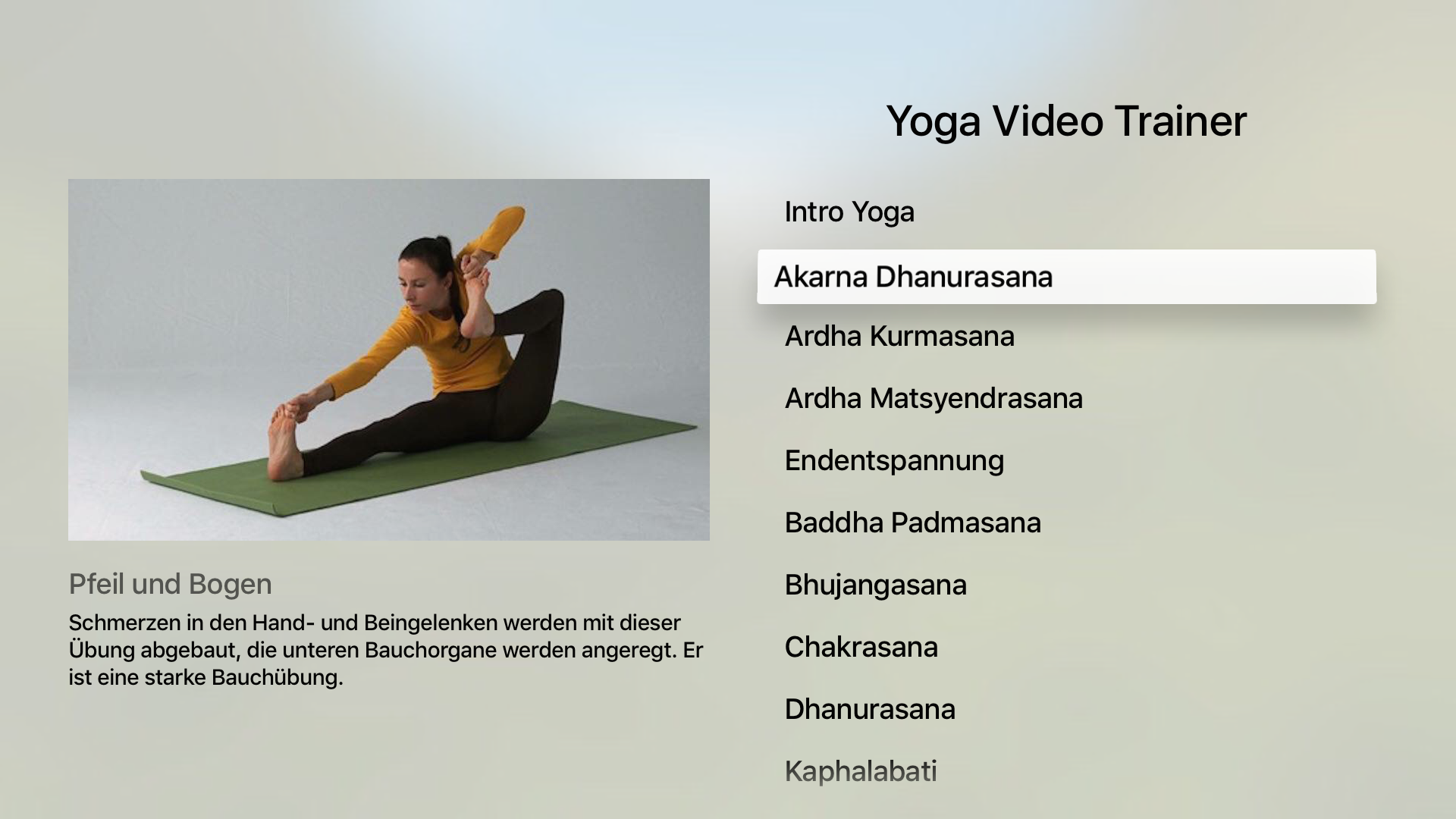 Yoga Video Trainer Deutsch TV screenshot 2