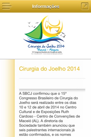 15º Congresso Brasileiro de Cirurgia do Joelho screenshot 2