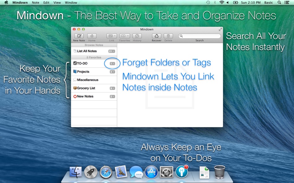 #1. Mindown - Take Notes, Write Todos, Create Lists, and Keep it All Organized for Mac OS X (macOS) 게시자: Antonio Carvalho