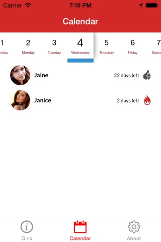 Red Calendar screenshot 2