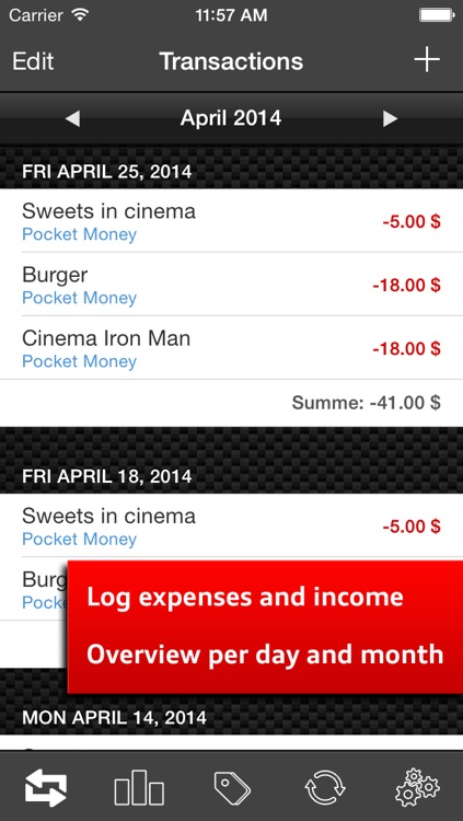 Money Log Ultimate Free - Save your pocket money, track expenses and income screenshot-0
