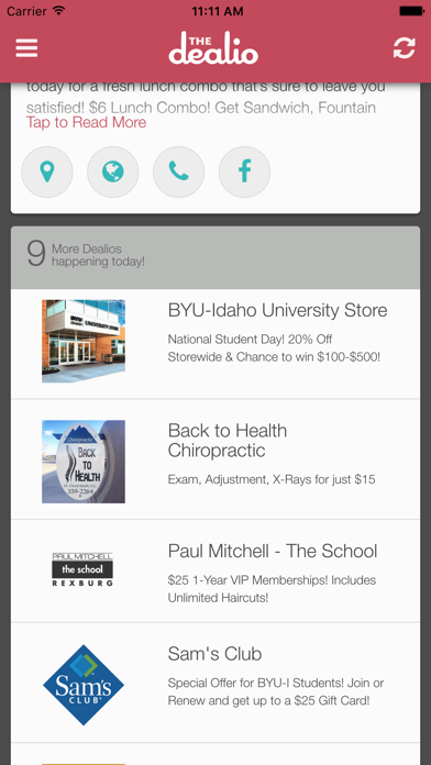 The Dealio iPhone screenshot 3 - Food & Drink app