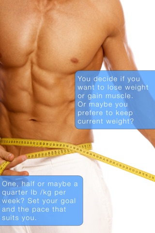 kcalculator - how much calories should you eat to gain / lose 0.5, 1 , 2 lb/kg per week screenshot 2