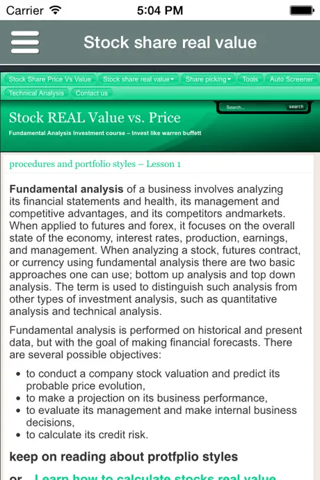 Stock Value Fundamental Dow Jones Course