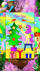 PONY Coloring Pages with Christmas Raz for my Little Girls and Kids screenshot #4 for iPhone