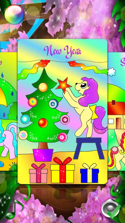 PONY Coloring Pages with Christmas Raz for my Little Girls and Kids screenshot-3