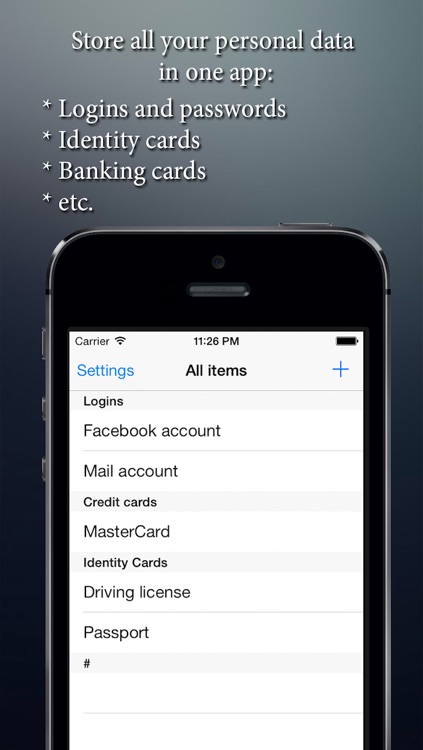 Safebook pro - save my personal data: logins, passwords, passports, etc or the best app for saving login password and all private data.