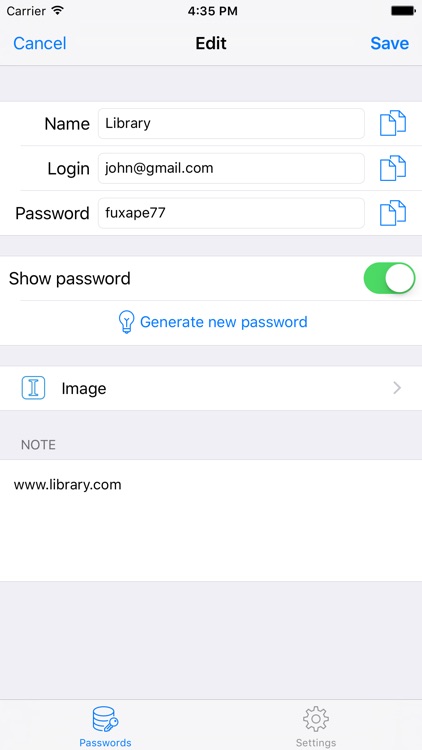Password saver - simple password note