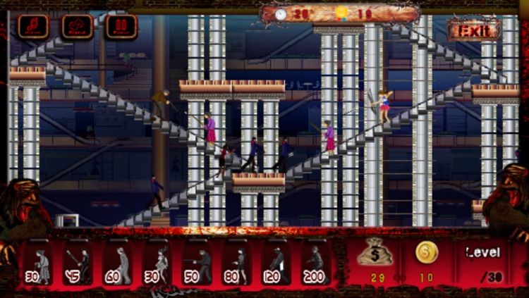 A Zombie Mall Defence Tower 8bit Pixel Game