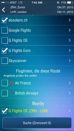 Screenshot von Zurich Airport (ZRH) + Radar auf dem iPhone 4