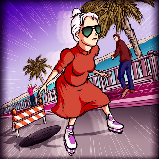 Crazy Grandma On Skates Free iOS App