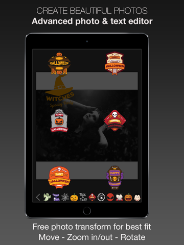 Screenshot #5 pour La Chasse aux Bonbons Cam - Heureux Halloween Fond, Cadres de Photo & Autocollants