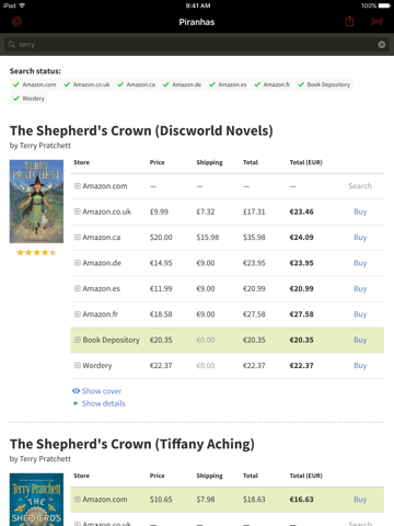 Screenshot #4 pour Piranhas - Find the cheapest store for your books