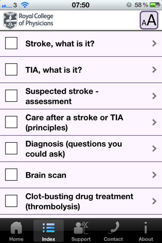 RCP Stroke Guideline 2012 – Patient and Carer screenshot 2