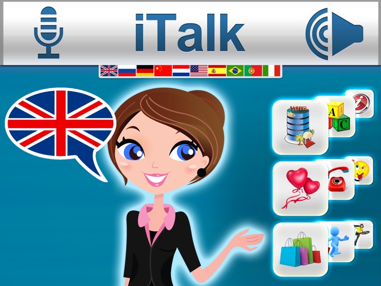 iTalk English: Conversation guide - Learn to speak a language with audio phrasebook, vocabulary expressions, grammar exercises and tests for english speakers HD