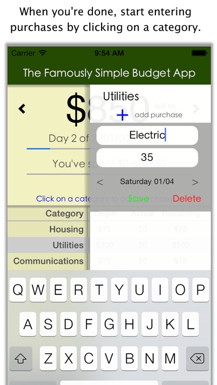 Famously Simple Budget App