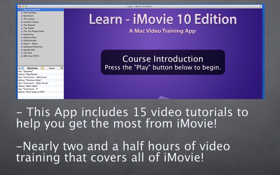 Learn - iMovie 10 Edition for Mac OS X - 3.1.1 - (macOS)