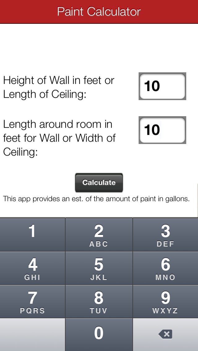 Paint Calculator iPhone screenshot