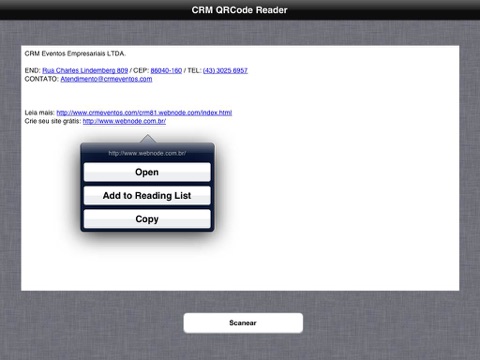 CRM QRCode Reader screenshot 2