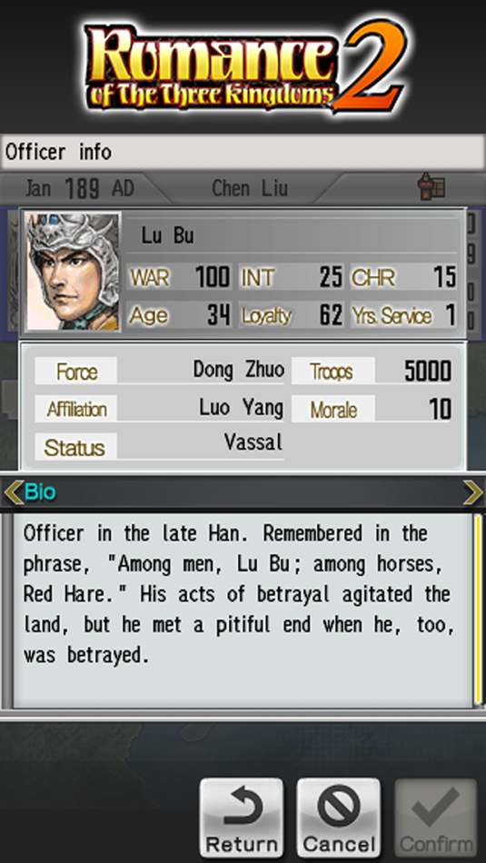#5. ROMANCE OF THE THREE KINGDOMS 2 (iOS) 由: KOEI TECMO GAMES CO., LTD.