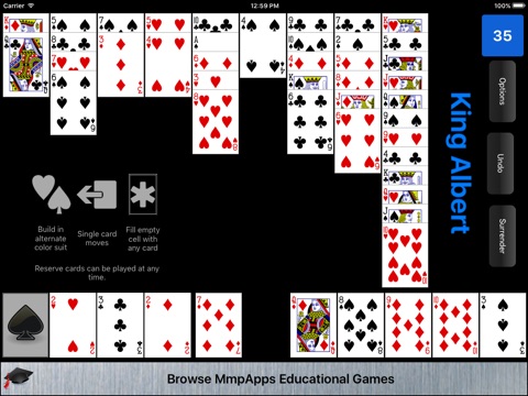 King Albert Solitaire screenshot 3