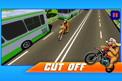 Russian Bear Motorcycle Traffic Race screenshot 3