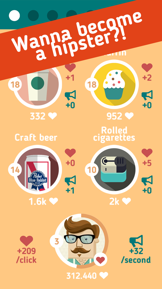 #1. Hipster Clicker (iOS) Podle: Farida Yarullina