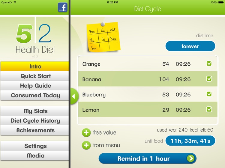 5:2 Health Diet App for iPad