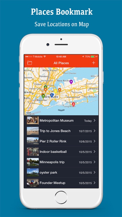 Places Bookmark - Save Locations on Map, Photo, Notes, Address Folder