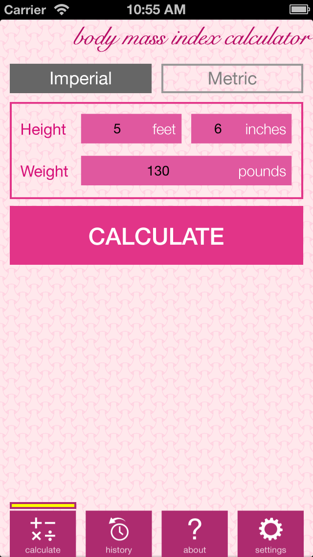 Screenshot #1 pour Weight and BMI Diary