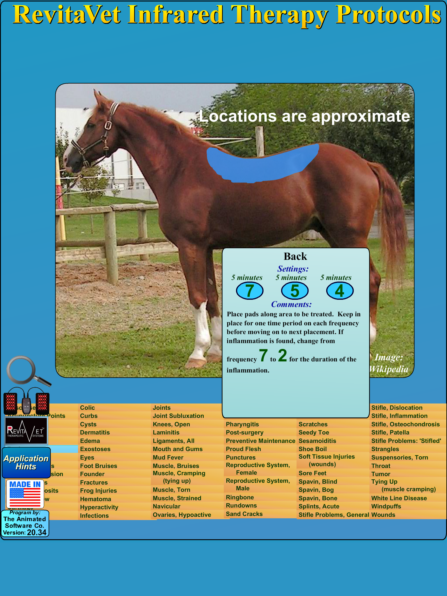 Revitavet Infrared Therapy Protocols screenshot 6