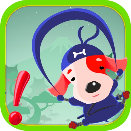 Dog ninja jump : Sky fly puppy run race icon