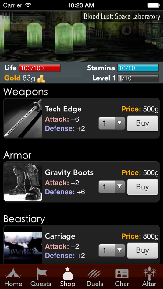 #5. Blood Lust - Dark Vampire RPG (iOS) By: Patrick Shyu