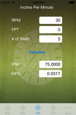 Feed Rate Calculator screenshot 3
