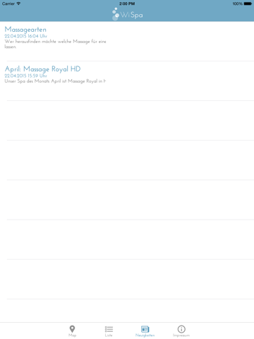 WiSpa iPad screenshot