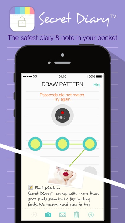 Secret Diary - Keep Private Note with Photos Pictures Images Safely Lock and Hide Your Diary and Share to Email as PDF file