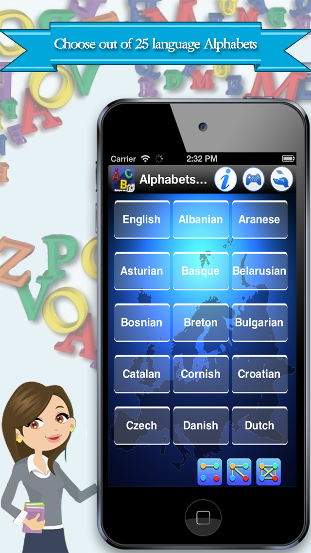 Screenshot #1 pour LingoDiction - Alphabet Flashcard Games & Phonics (English, German, Dutch & more)  Europe Vol.1