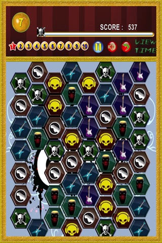 Rock Show and Skulls jewel match puzzle game - Free Edition screenshot 4