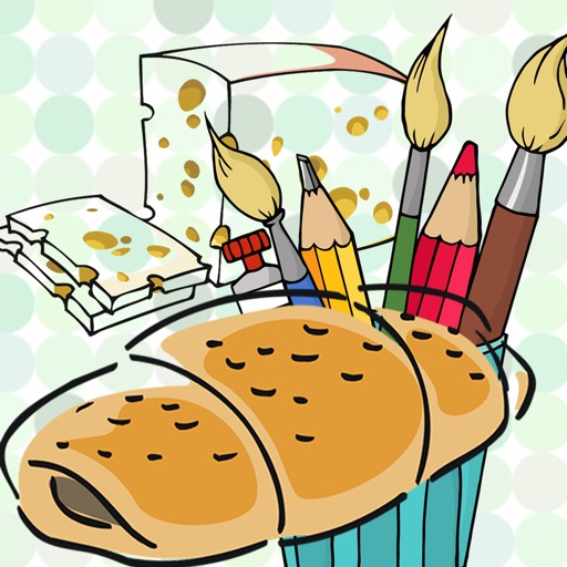 Amazing Foods And Sweets Colorful Drawings icon