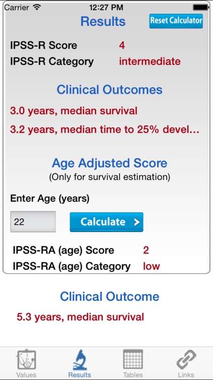 MDS IPSS-R Calculator
