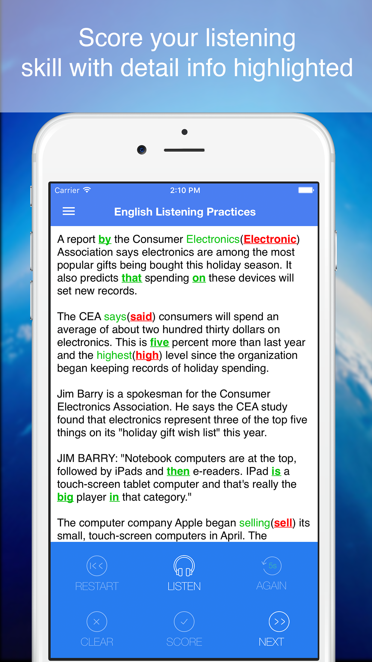 English Listening Practices - Smart tool to improve your listening skill screenshot 3
