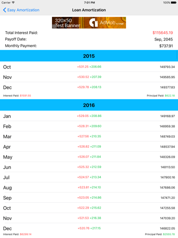 Screenshot #5 pour Easy Amortization Lite