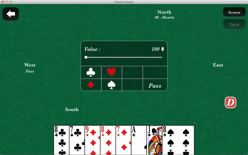 french coinche / belote contree iphone screenshot 3