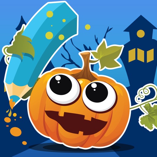 Halloween Coloring Book for Children: Learn to draw and color witch, ghost, pumpkin, grave and more iOS App