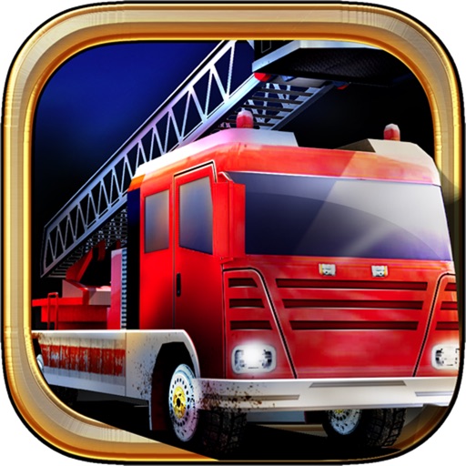 American fire truck parking 3D icon