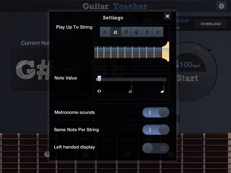 Guitar Teacher - Fretboard notes memorization system easy to play