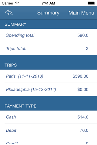 Travel Expenses Lite screenshot 3